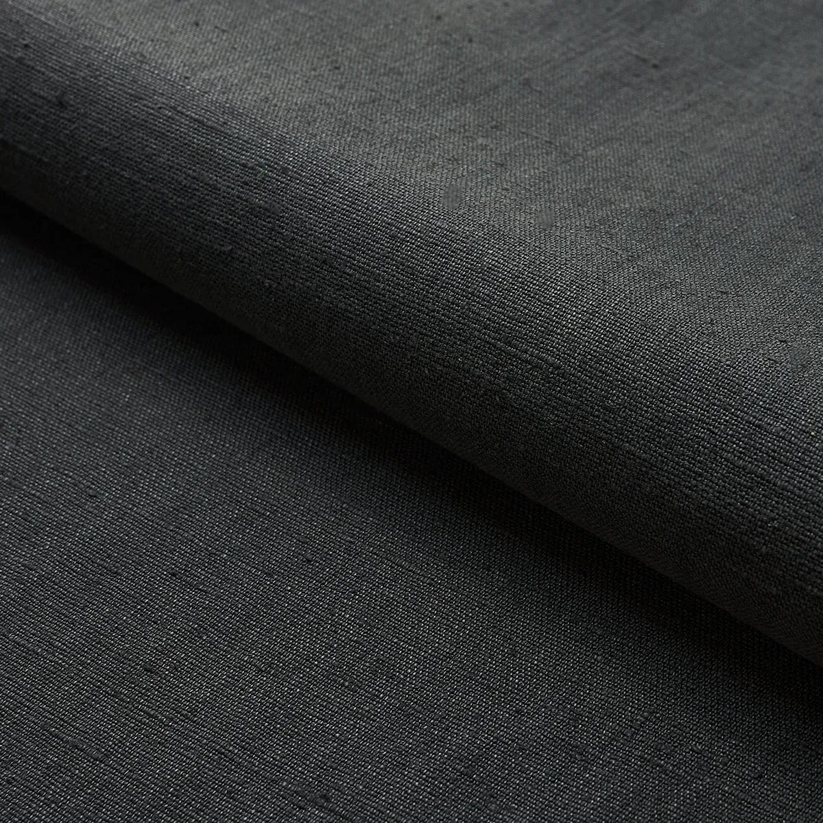 MARCO PERFORMANCE LINEN fabric CHARCOAL color by Schumacher