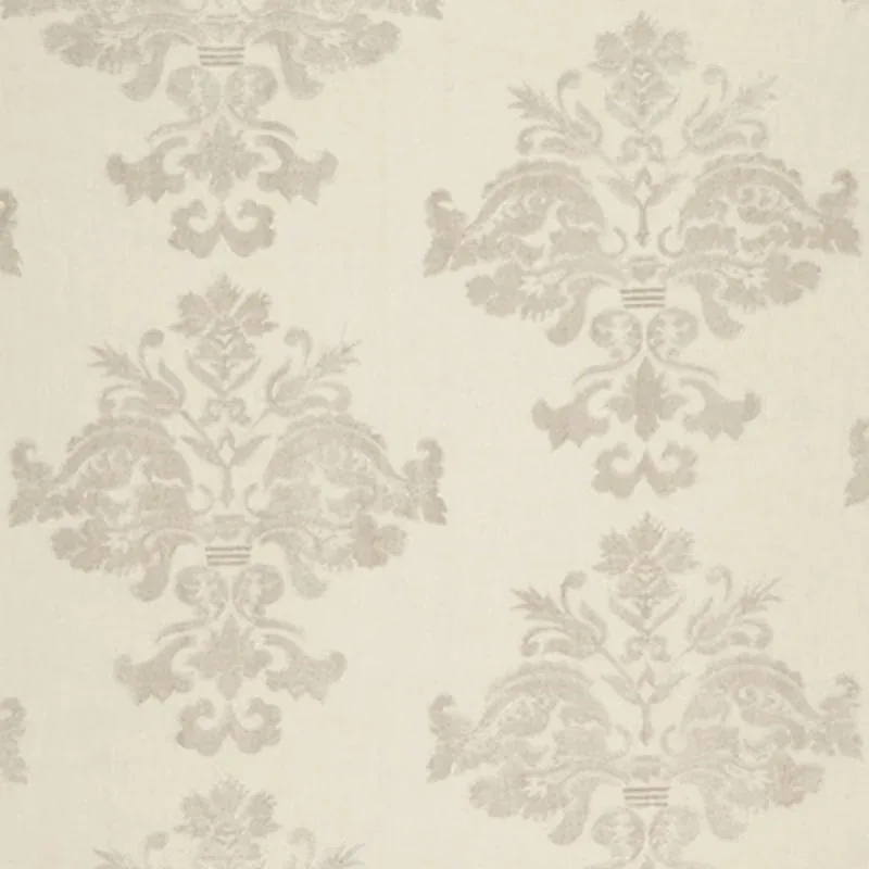 Margaux Linen Embroidery fabric WINTER WHITE color by Schumacher