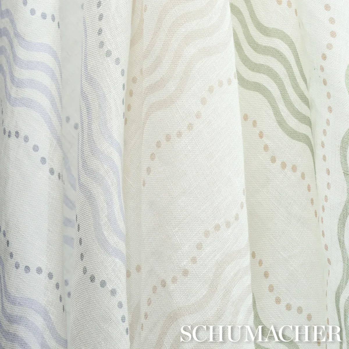 MARGOT LINEN SHEER fabric GREEN color by Schumacher