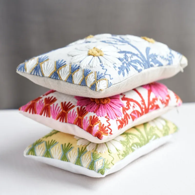MARGUERITE EMBROIDERY fabric BLOSSOM color by Schumacher