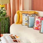 MARGUERITE EMBROIDERY fabric BLOSSOM color by Schumacher