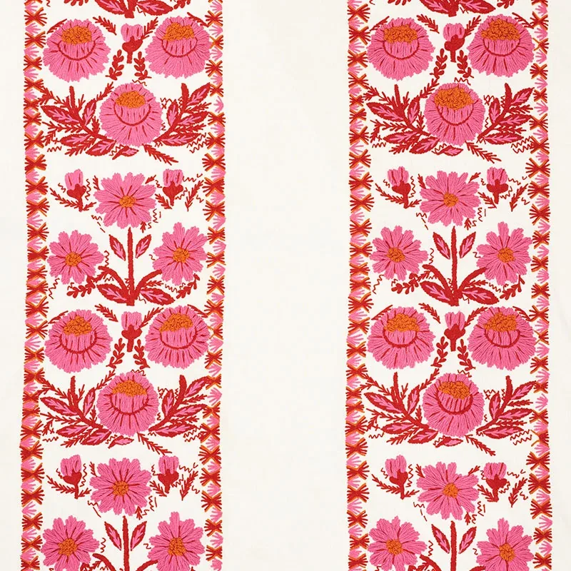 MARGUERITE EMBROIDERY fabric BLOSSOM color by Schumacher