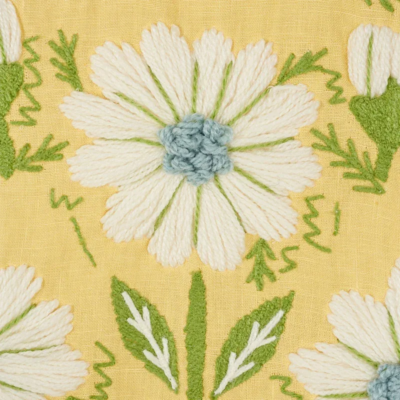 MARGUERITE EMBROIDERY fabric BUTTERCUP color by Schumacher