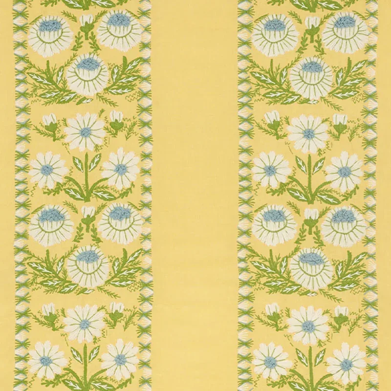 MARGUERITE EMBROIDERY fabric BUTTERCUP color by Schumacher