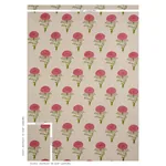 Marigold Hand Block Print fabric PINK color by Schumacher