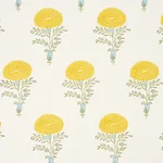 Marigold Hand Block Print Fabric – YELLOW | Schumacher | Wal Marigold Hand Block Print fabric YELLOW color by Schumacher