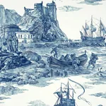 MARINE TOILE fabric INDIGO color by Schumacher
