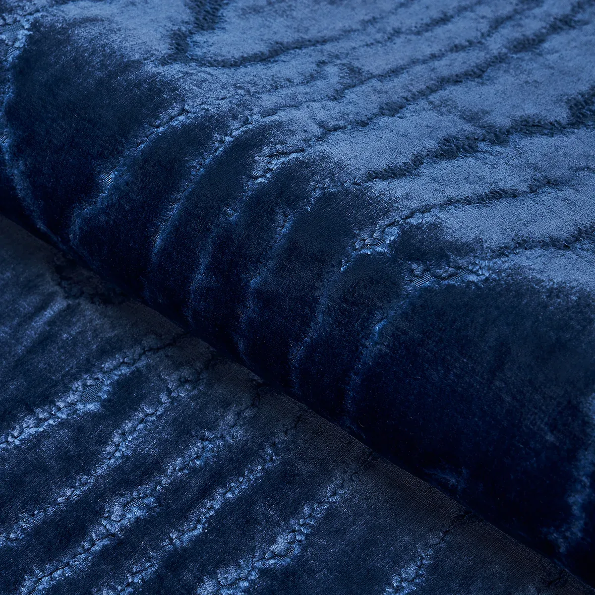 MARISA MOIRE VELVET fabric LAPIS color by Schumacher