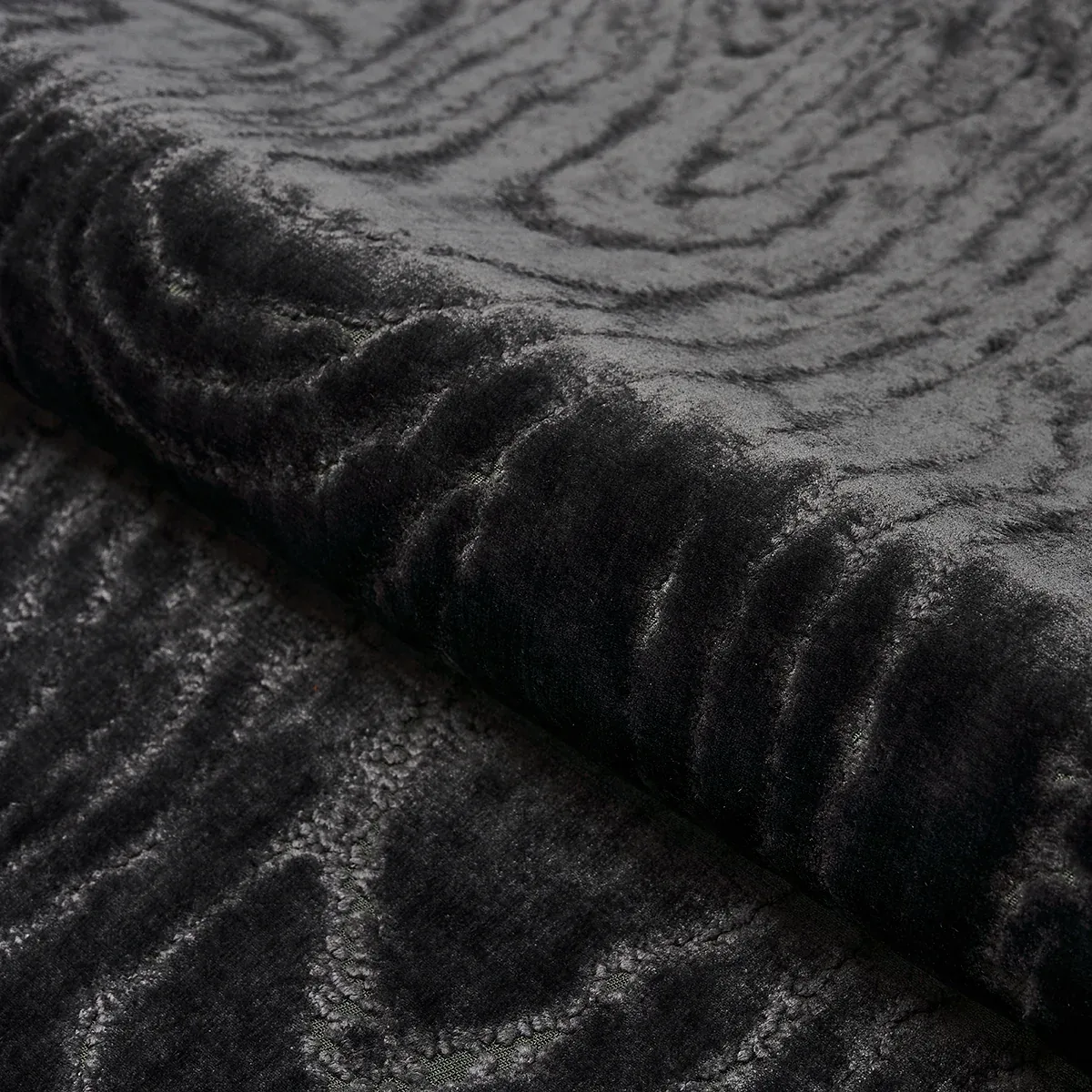 MARISA MOIRE VELVET Fabric – SMOKE | Schumacher | Wallpaper MARISA MOIRE VELVET fabric SMOKE color by Schumacher