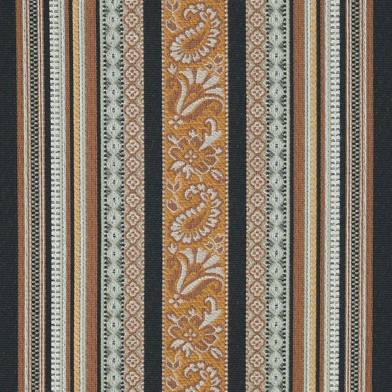MARKOVA STRIPE fabric BLACK color by Schumacher
