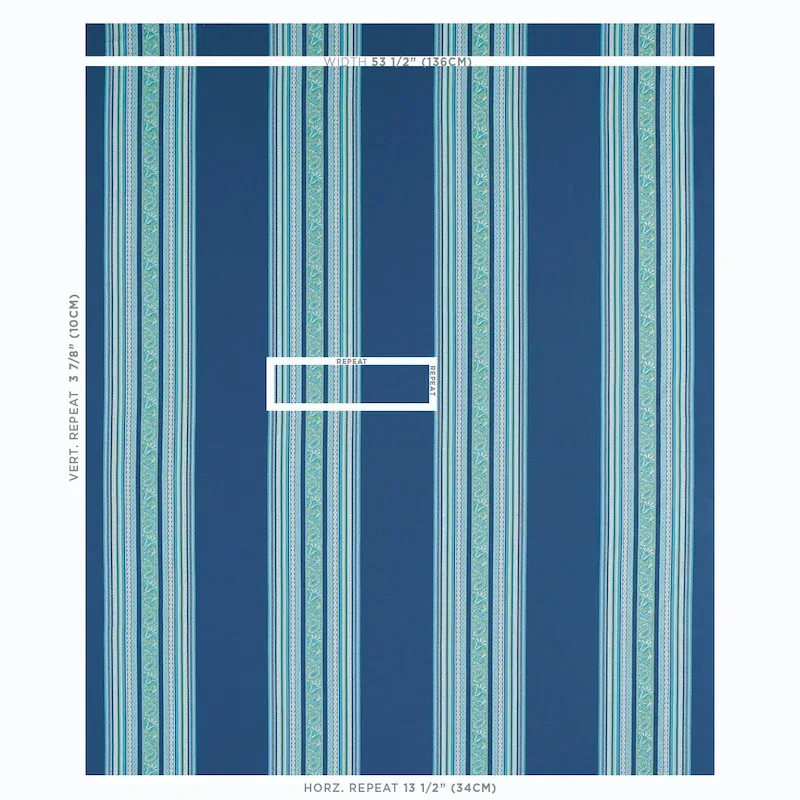 MARKOVA STRIPE Fabric – NAVY | Schumacher | Wallpaper Twins MARKOVA STRIPE fabric NAVY color by Schumacher