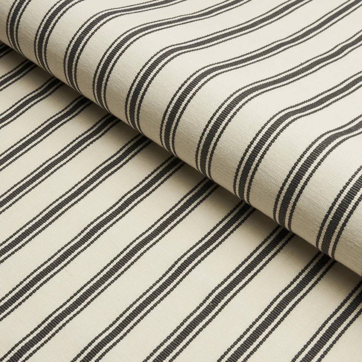 MARQUET TICKING STRIPE Fabric – CARBON | Schumacher | Wallpa MARQUET TICKING STRIPE fabric CARBON color by Schumacher