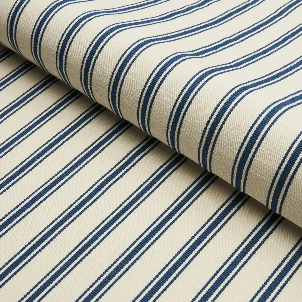 MARQUET TICKING STRIPE Fabric – NAVY | Schumacher | Wallpape MARQUET TICKING STRIPE fabric NAVY color by Schumacher