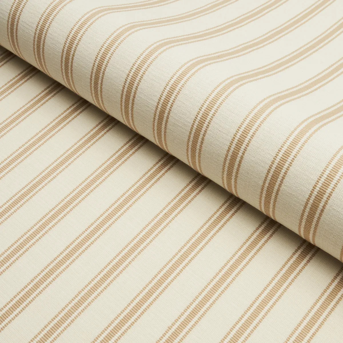 MARQUET TICKING STRIPE Fabric – SAND | Schumacher | Wallpape MARQUET TICKING STRIPE fabric SAND color by Schumacher