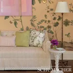 MARQUET TICKING STRIPE Fabric – SAND | Schumacher | Wallpape MARQUET TICKING STRIPE fabric SAND color by Schumacher