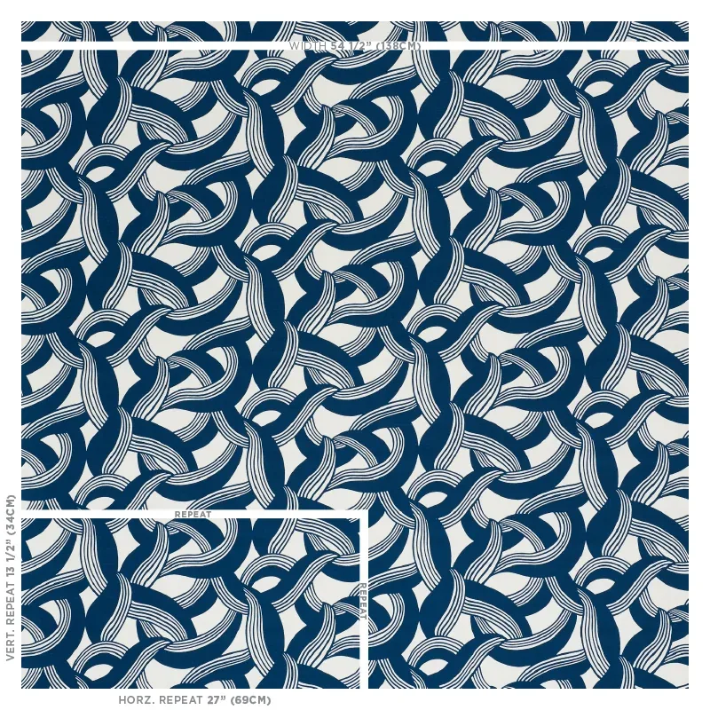 MARTINGALE fabric BLUE color by Schumacher