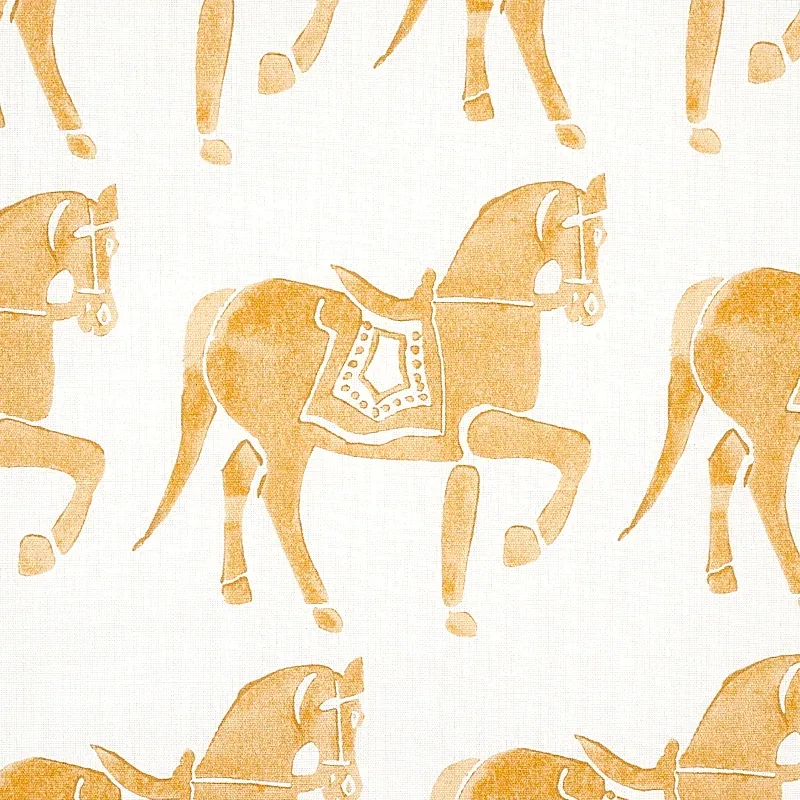 Marwari Horse fabric MUSTARD color by Schumacher
