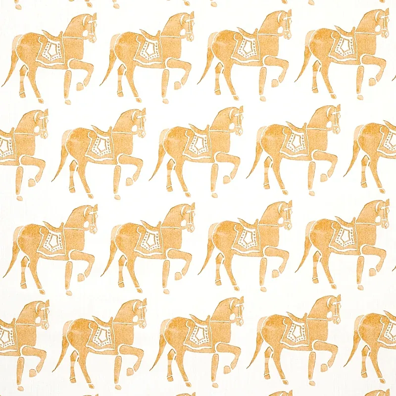 Marwari Horse fabric MUSTARD color by Schumacher