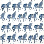 Marwari Horse Fabric – NAVY | Schumacher | Wallpaper Twins Marwari Horse fabric NAVY color by Schumacher