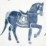 Marwari Horse Fabric – NAVY | Schumacher | Wallpaper Twins Marwari Horse fabric NAVY color by Schumacher