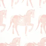 Marwari Horse fabric PINK color by Schumacher