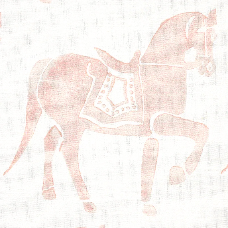 Marwari Horse fabric PINK color by Schumacher