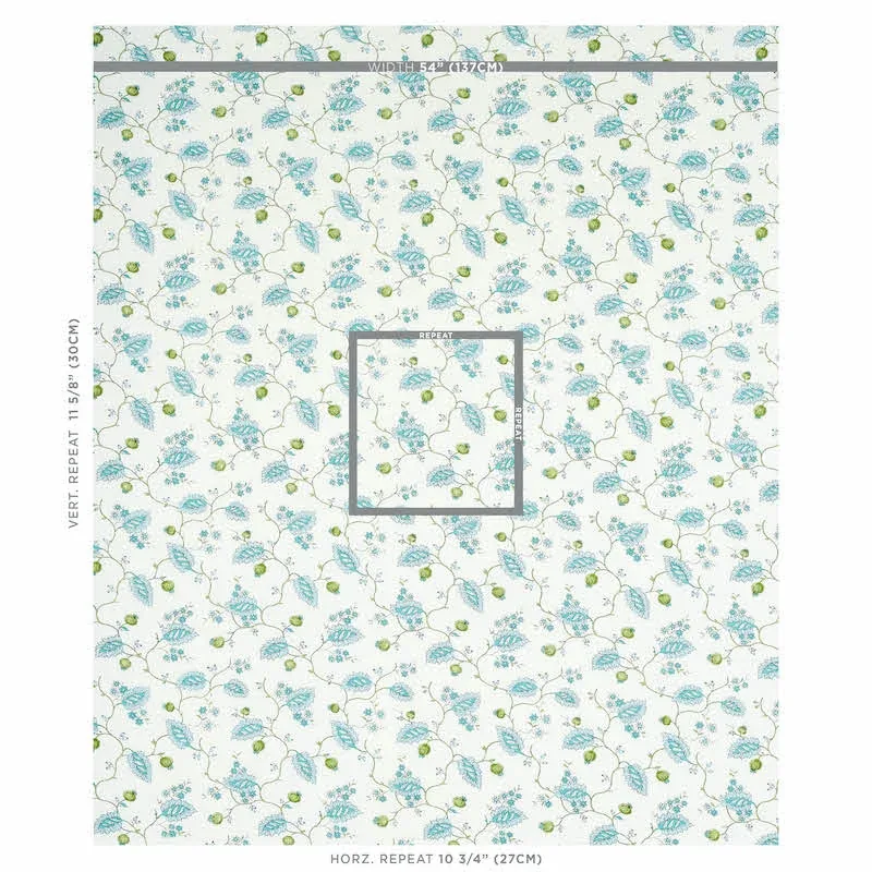 MARYAM VINE Fabric – PEACOCK | Schumacher | Wallpaper Twins MARYAM VINE fabric PEACOCK color by Schumacher