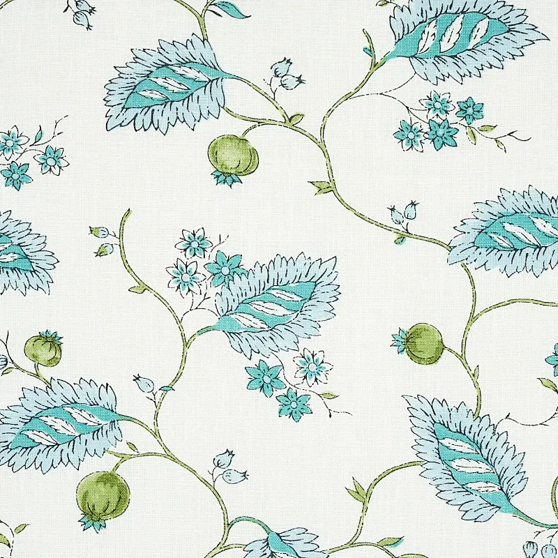 MARYAM VINE Fabric – PEACOCK | Schumacher | Wallpaper Twins MARYAM VINE fabric PEACOCK color by Schumacher