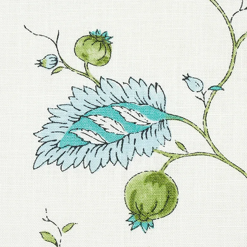 MARYAM VINE Fabric – PEACOCK | Schumacher | Wallpaper Twins MARYAM VINE fabric PEACOCK color by Schumacher