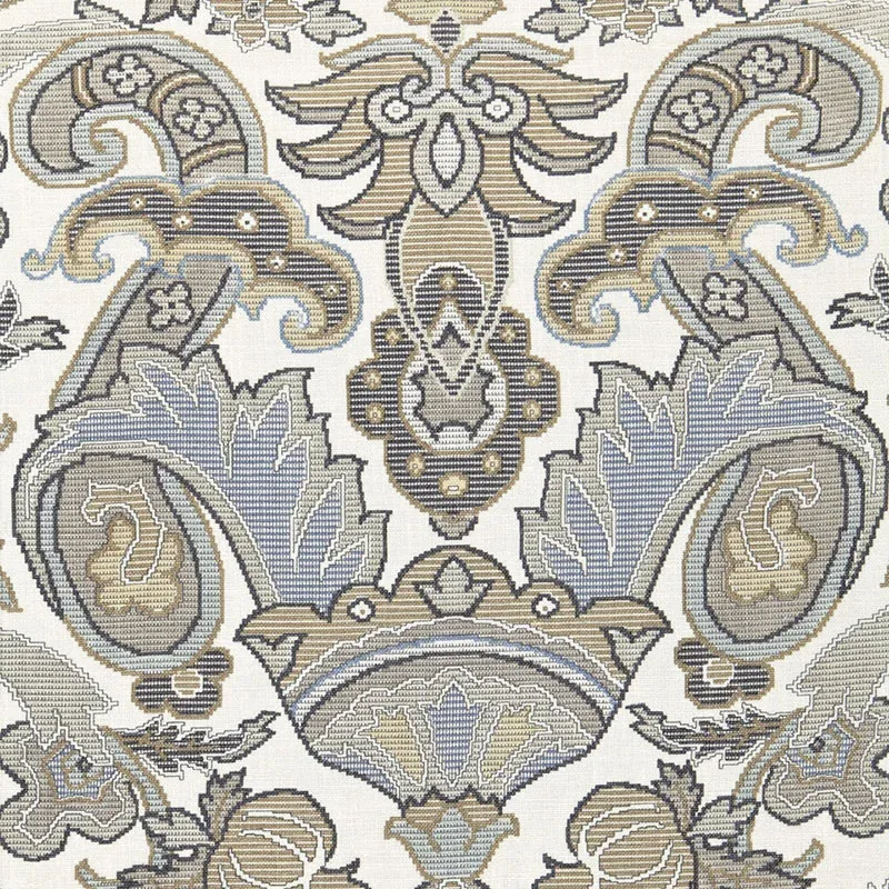 MATAURA LINEN PRINT fabric GREIGE color by Schumacher