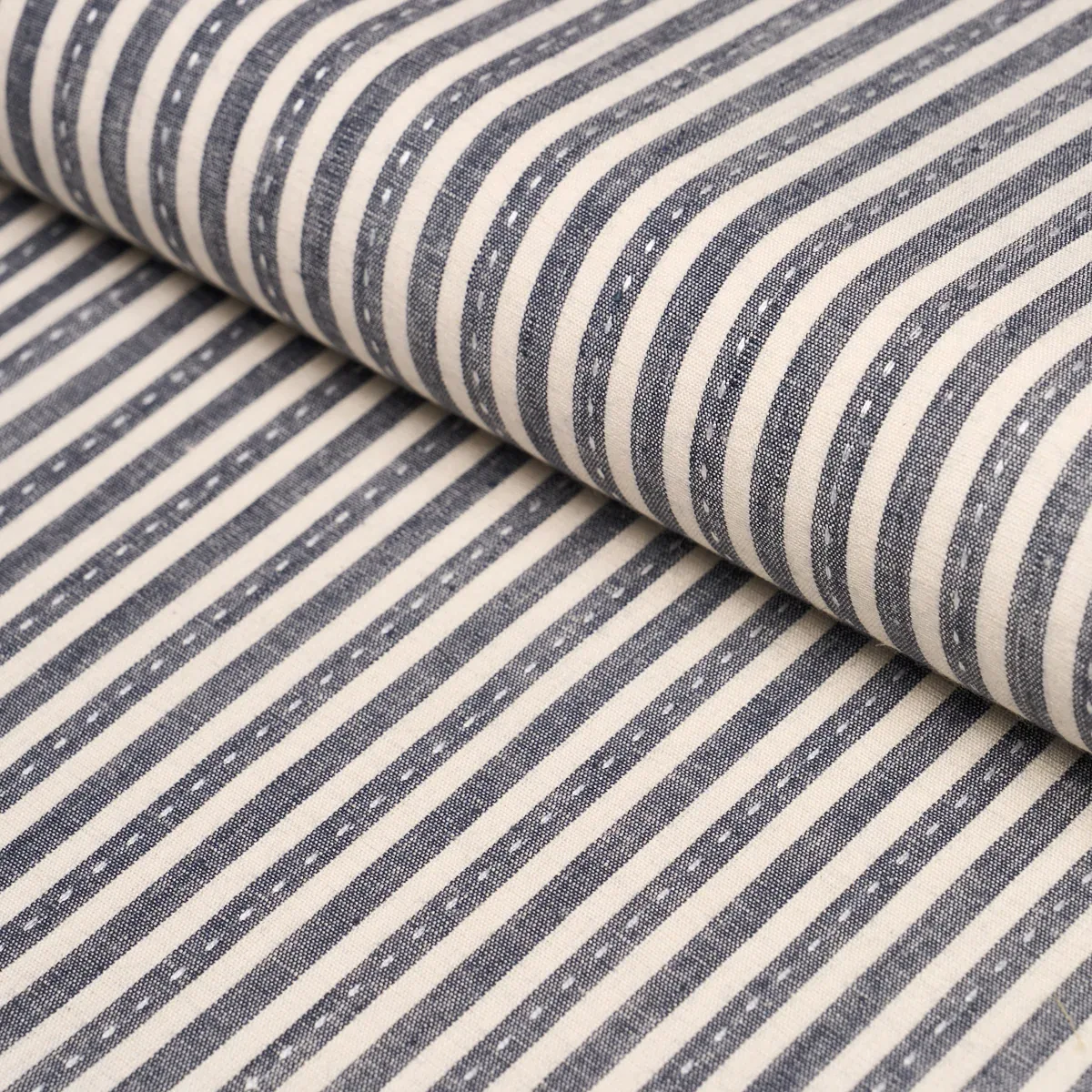 MATHIS TICKING STRIPE fabric CARBON color by Schumacher