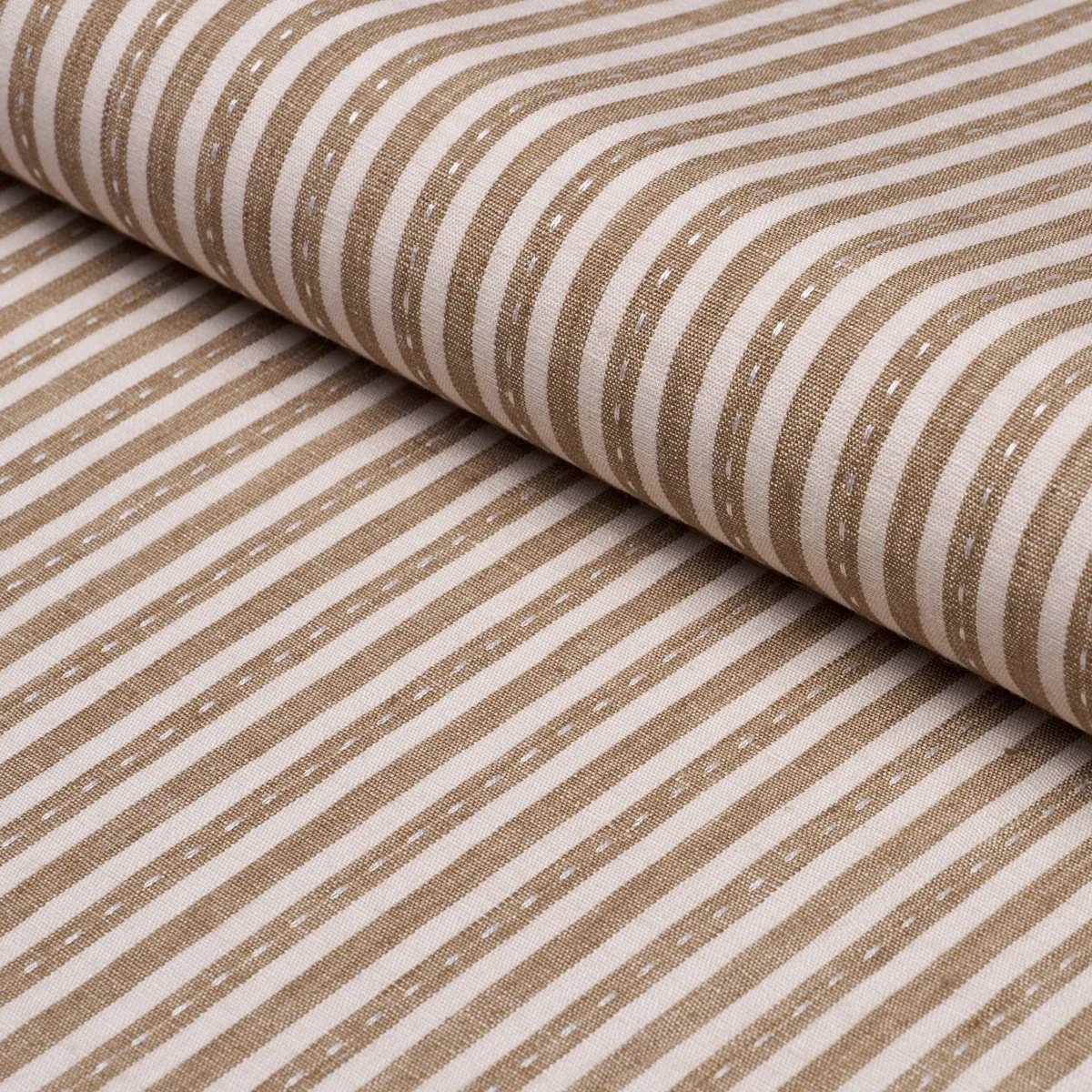 MATHIS TICKING STRIPE fabric FLAX color by Schumacher