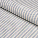 MATHIS TICKING STRIPE fabric SKY color by Schumacher