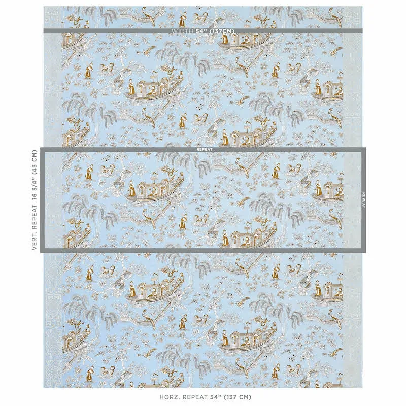 MATSUDANA Fabric – BLUE | Schumacher | Wallpaper Twins MATSUDANA fabric BLUE color by Schumacher