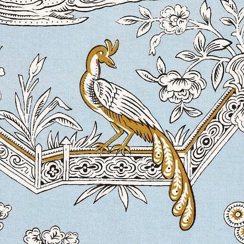 MATSUDANA Fabric – BLUE | Schumacher | Wallpaper Twins MATSUDANA fabric BLUE color by Schumacher