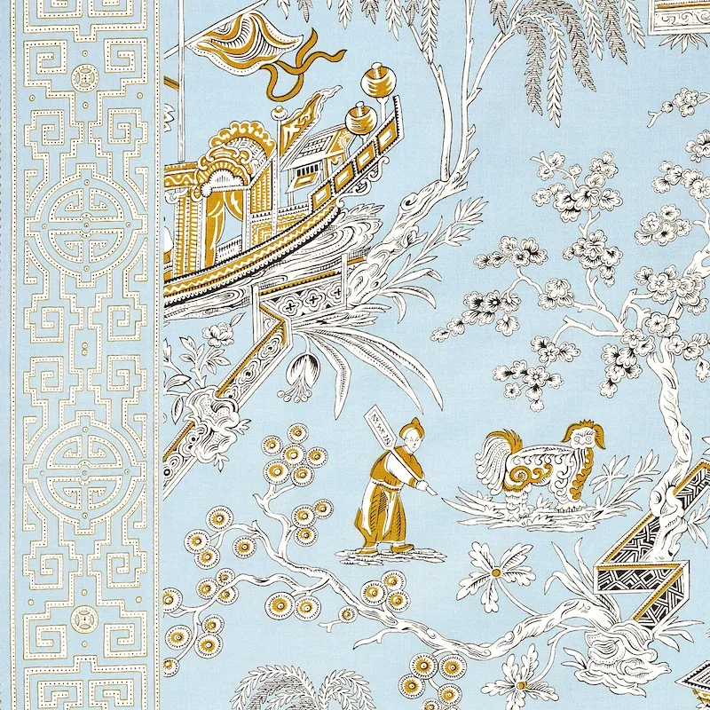 MATSUDANA Fabric – BLUE | Schumacher | Wallpaper Twins MATSUDANA fabric BLUE color by Schumacher