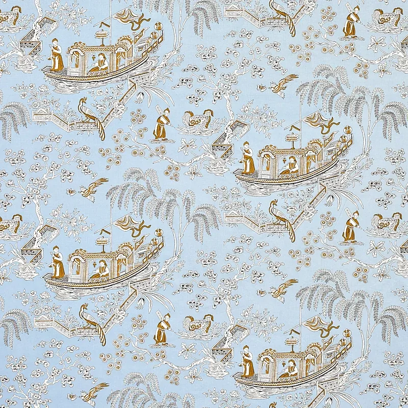 MATSUDANA fabric BLUE color by Schumacher