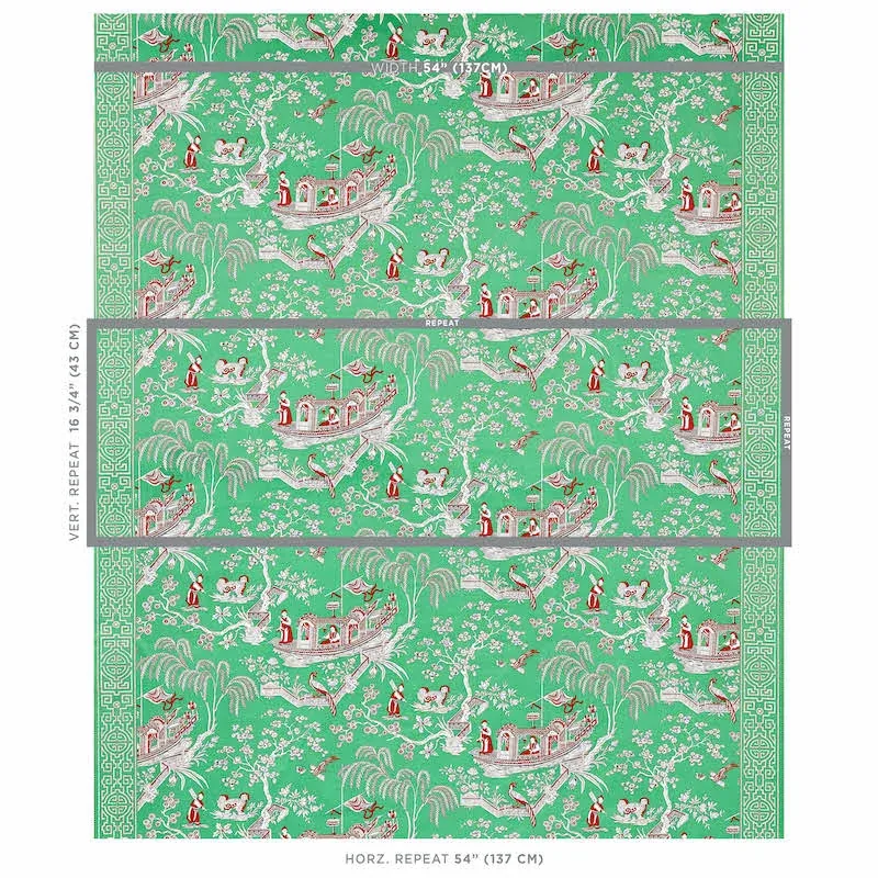 MATSUDANA Fabric – JADE | Schumacher | Wallpaper Twins MATSUDANA fabric JADE color by Schumacher