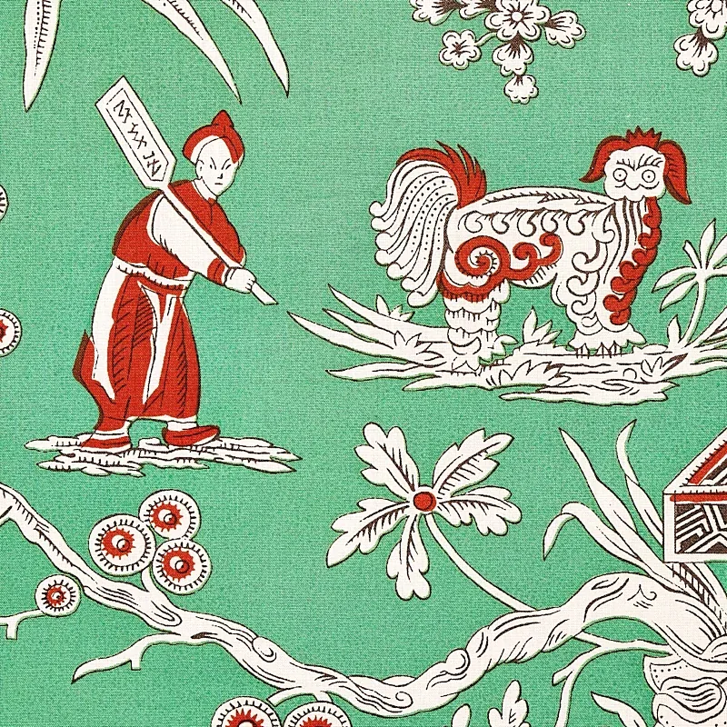MATSUDANA Fabric – JADE | Schumacher | Wallpaper Twins MATSUDANA fabric JADE color by Schumacher