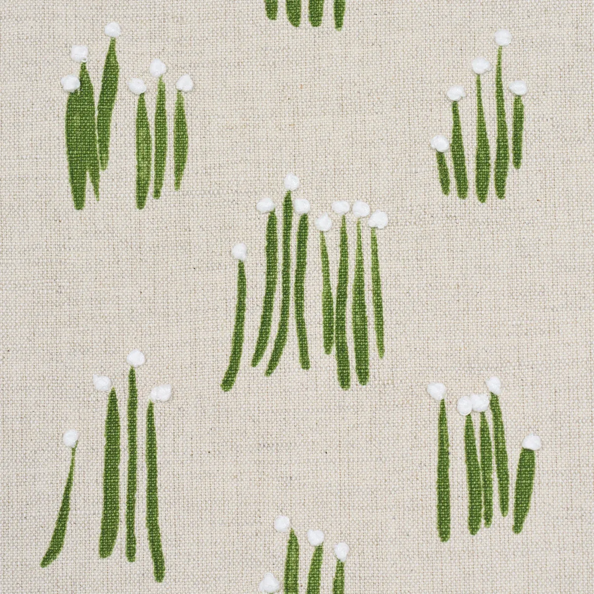 MEADOW BUTTON HAND EMBROIDERY Fabric – NEUTRAL | Schumacher MEADOW BUTTON HAND EMBROIDERY fabric NEUTRAL color by Schumacher