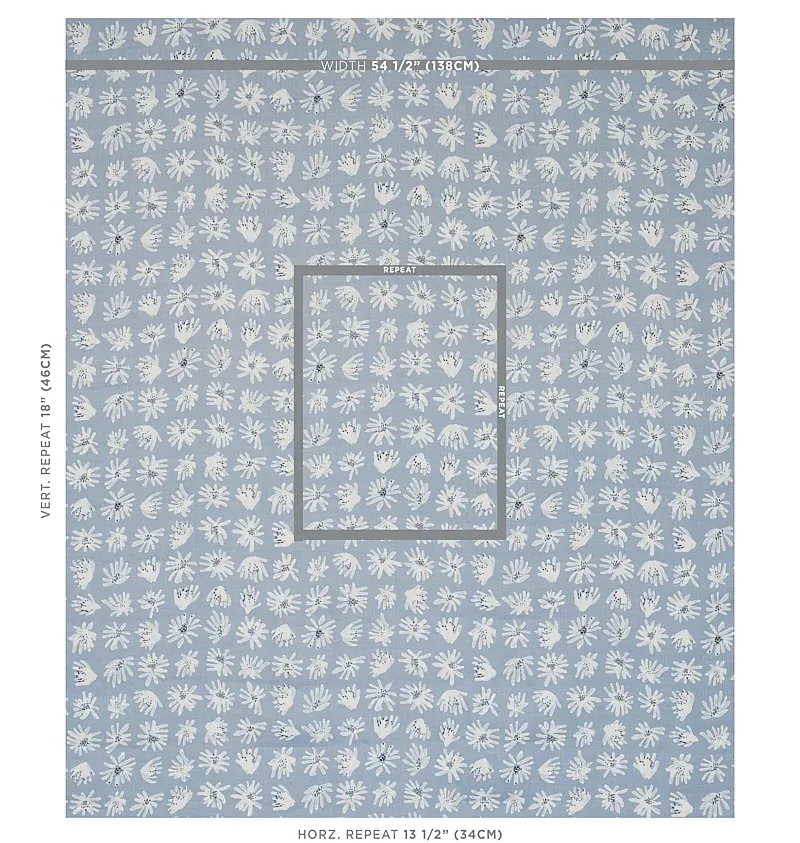 MEADOW ROCK Fabric – BLUE | Schumacher | Wallpaper Twins MEADOW ROCK fabric BLUE color by Schumacher