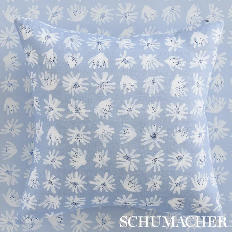 MEADOW ROCK Fabric – BLUE | Schumacher | Wallpaper Twins MEADOW ROCK fabric BLUE color by Schumacher
