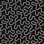 MEANDER EMBROIDERY fabric BLACK color by Schumacher