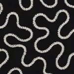 MEANDER EMBROIDERY fabric BLACK color by Schumacher
