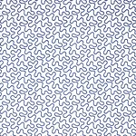 MEANDER EMBROIDERY fabric BLUE ON IVORY color by Schumacher