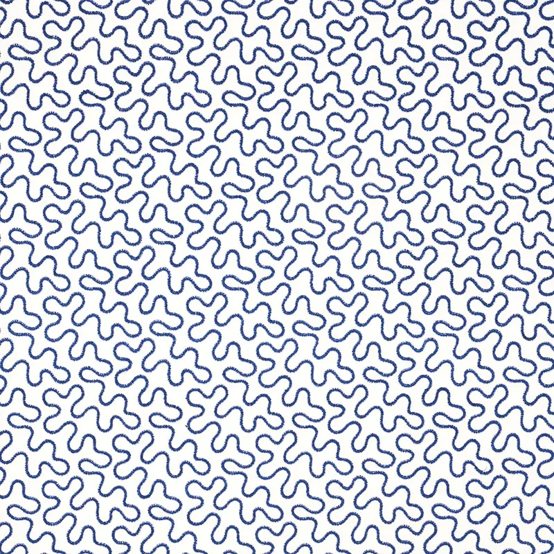 67603 | MEANDER EMBROIDERY – BLUE ON IVORY