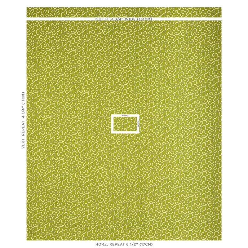 MEANDER EMBROIDERY Fabric – LEAF | Schumacher | Wallpaper Tw MEANDER EMBROIDERY fabric LEAF color by Schumacher