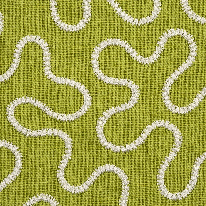MEANDER EMBROIDERY Fabric – LEAF | Schumacher | Wallpaper Tw MEANDER EMBROIDERY fabric LEAF color by Schumacher