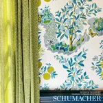 MEANDER EMBROIDERY Fabric – LEAF | Schumacher | Wallpaper Tw MEANDER EMBROIDERY fabric LEAF color by Schumacher