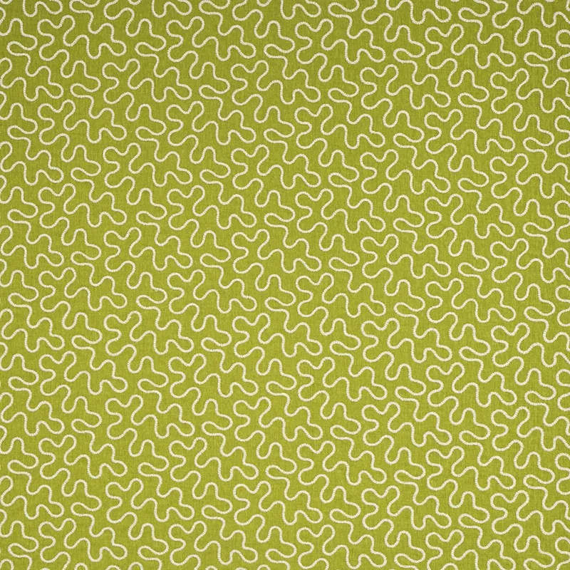 MEANDER EMBROIDERY fabric LEAF color by Schumacher